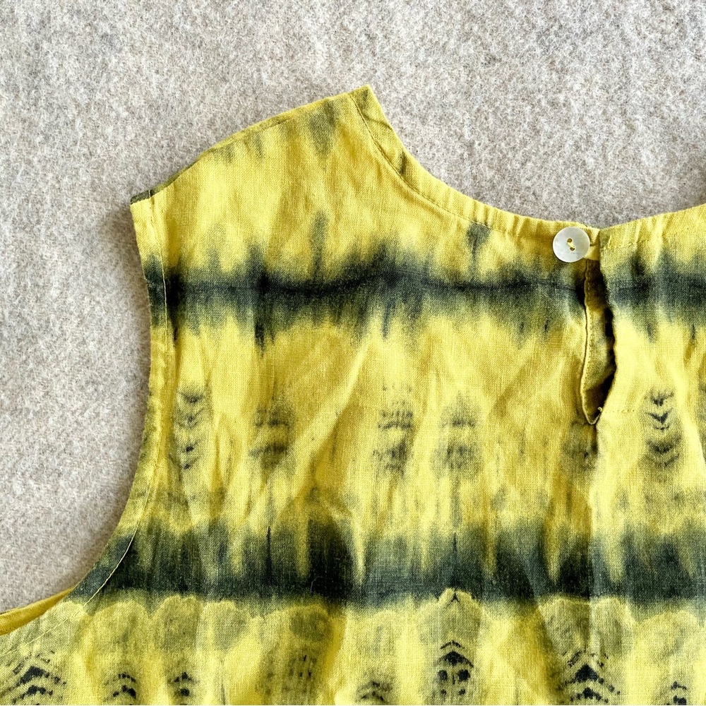 Bryn Walker boxy linen tunic in oriole linen tie dye print - Picture 7 of 10